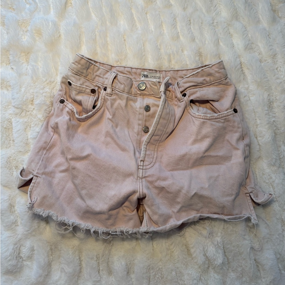 Zara Women's Light Pink Jean Shorts